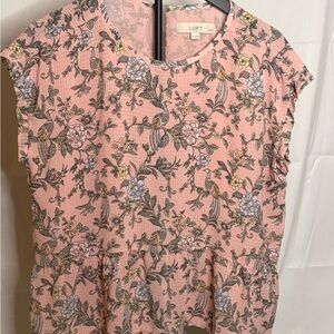LOFT Blush Floral Blouse